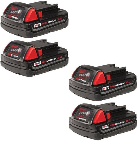 Milwaukee 48-11-1820 REDLITHIUM M18 18V 2.0 Ah Compact Battery (4 Pack)