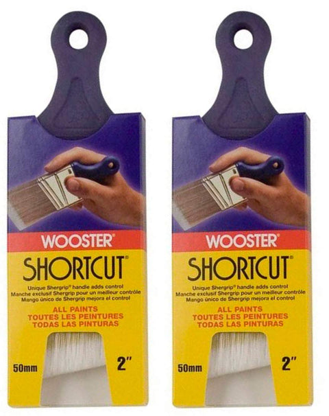 Wooster Brush Q3211-2 Shortcut Angle Sash Paintbrush, 2-Inch, White 2 Pack