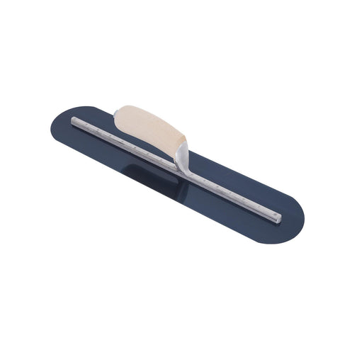 MARSHALLTOWN MXS75BFR Fully Rounded Concrete Finishing Trowel, Blue Steel Blade, Wood Handle, 18 x 3, Made in The USA