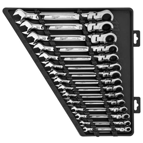 Milwaukee 48-22-9513 15 Piece Metric Flex Head Wrench Ratchet Organizer Set