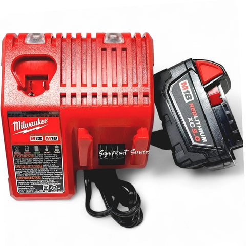 Milwaukee M18 2848-20 Inflator Kit with 48-11-1850 5.0 Battery and Charger