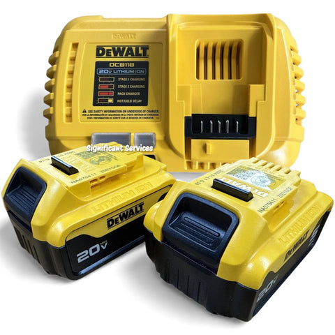 DEWALT 20V MAX XR Battery 2-Pack DCB205-2 FLEXVOLT 20V MAX Charger DCB118 NEW