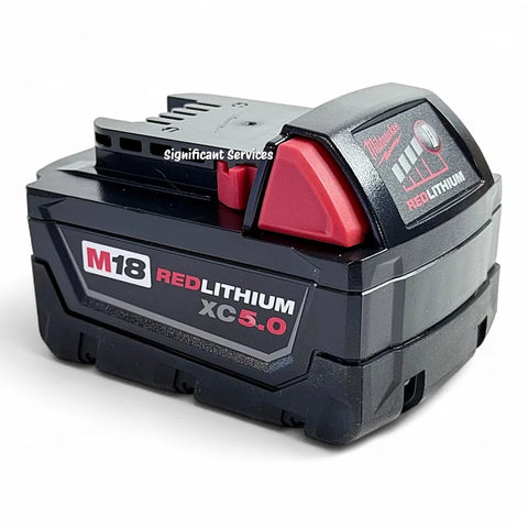(2) GENUINE 18V Milwaukee 48-11-1850 5.0 AH Batteries M18 XC18 48-11-1852 NEW