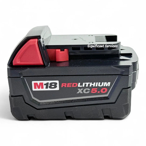 (2) GENUINE 18V Milwaukee 48-11-1850 5.0 AH Batteries M18 XC18 48-11-1852 NEW